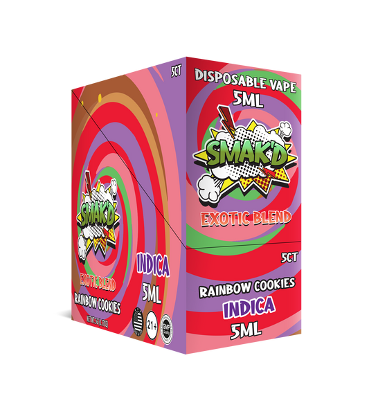 Smak'd Disposable Vape Exotic Blend - RAINBOW COOKIES - Indica