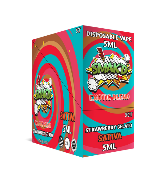 Smak'd Disposable Vape Exotic Blend - STRAWBERRY GELATO - Sativa